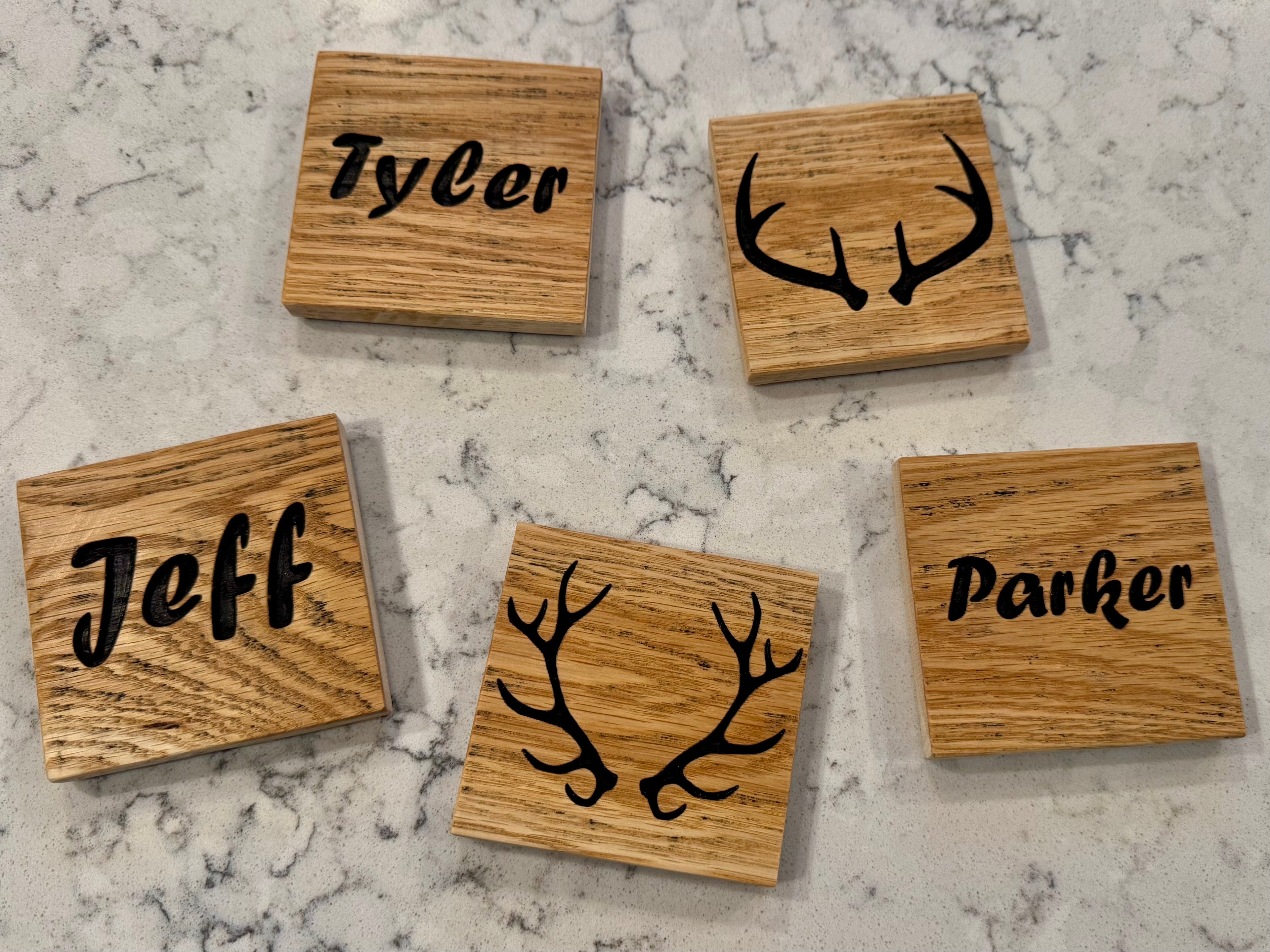 Hardwood Coasters Custom Names