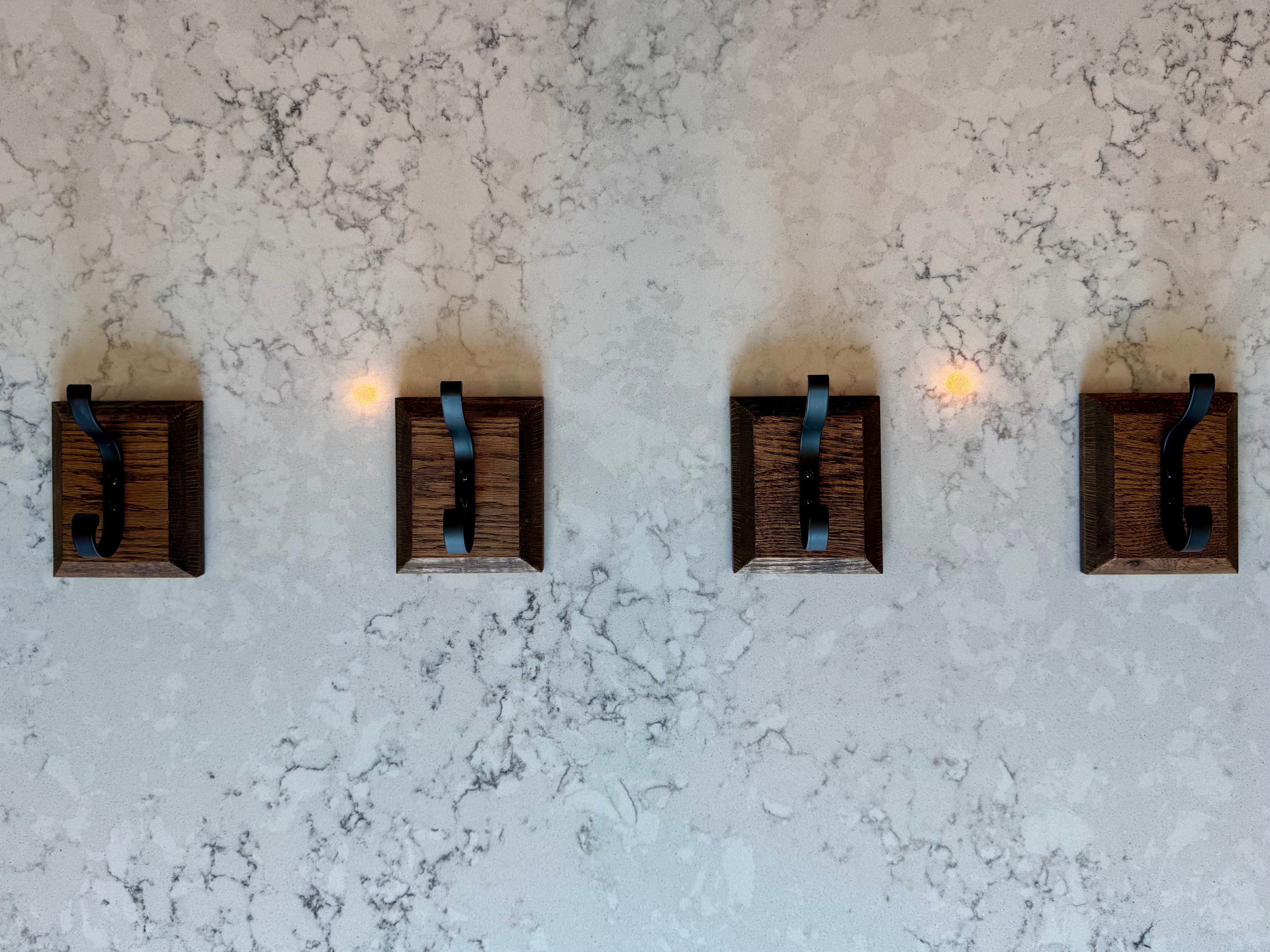 Oak Wood Coat Hook Set (4)