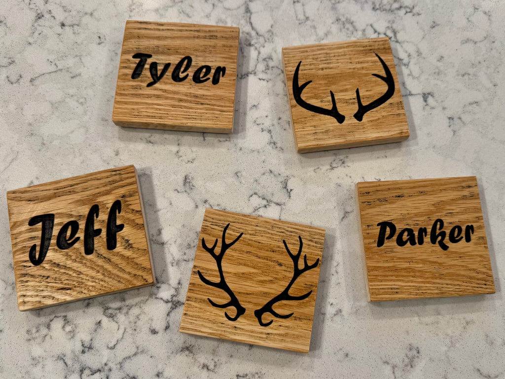 Hardwood Coasters Custom Names